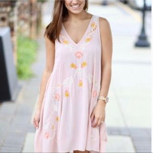 Intimately Free People Adelaide Festival Gauze Slip Dress Rose Blush NWT